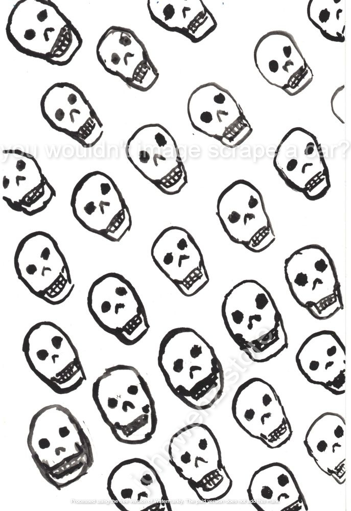 a series of skulls on a white background